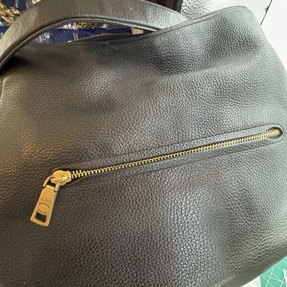 Coach Elle Black Pebble Leather Hobo Bag Large Carriage Shoulder Purse F31400 - Picture 13 of 16